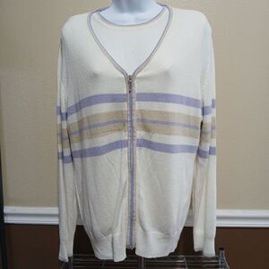 Koret Country Club Golf Women's S/M 2-piece Set Vest & Jacket White Purple